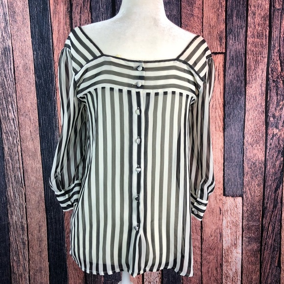 Anthropologie Pins And Needless Blouse Sheer - Picture 4 of 7